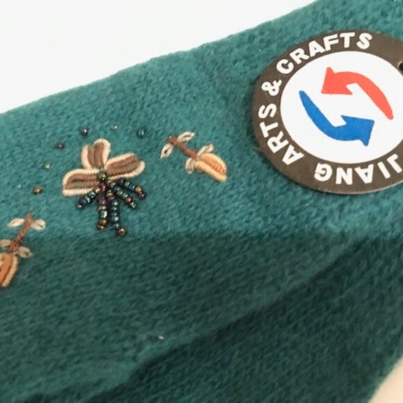 EXCLUSIVE LOT OF 2: NWT WOMEN GLOVES LAMBSWOOL & ANGORA WITH EMBROIDERY … - Picture 3 of 4